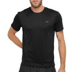 Camiseta Masculina, Speedo, Interlock, Tecnologia Fastdry, Tamanho M - Preto