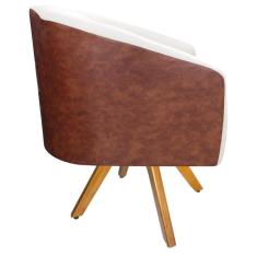 Poltrona Luiza Corano Nozes e Linho Bege