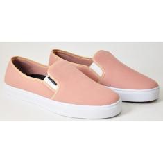 Tênis Feminino Casual Estilo Moderno Slip on Tecido Calce Facil Confort-Feminino
