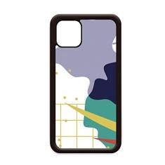 Capa com padrão de arte abstrato de treliça para iPhone 12 Pro Max para Apple Mini Mobile Case Shell
