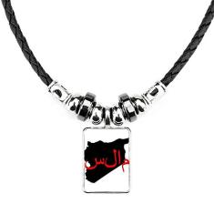 DIYthinker Colar com citação de idioma asiático Hope Jewelry Torque pingente de corda de couro