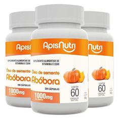 Kit 3 Óleo de Semente de Abóbora 1000mg Apisnutri 60 cápsulas