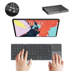 Teclado Touchpad Sem Fio Dobrável Bluetooth Para Notebook Tv