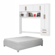 Guarda Roupa Modulado com Cama Paris 5 Portas 2 Gavetas - Branco
