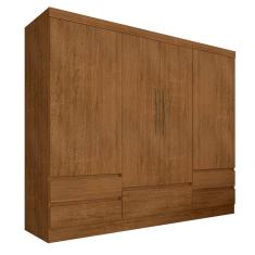 Roupeiro Casal 4 Portas 5 Gavetas Camilla Freijó - Móveis Arapongas