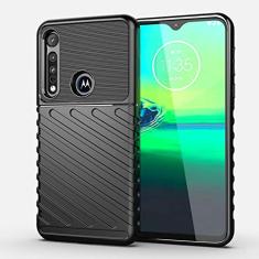 Capa para Moto G8 Play, capa de material de fibra de carbono, macia, antiderrapante macia, anti-impressões digitais, capa totalmente protetora para Moto G8 Play