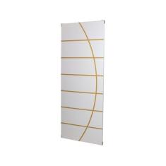 Kit com 3 Folhas de Porta Madeira Decorada 210x60cm Espessura 3,5cm Cantareira Mgm Branco