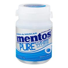 Chiclete Mentos Pure White Sabor Menta Sem Açúcar 56g com 28 Unidades