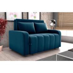 Sofá Cama Amora Masserati Azul E403 - Matrix - LM DECOR