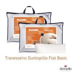 Kit 2 Travesseiros Baixo Látex - Basic Flat - Dunlopillo