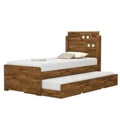 Cama De Solteiro Bibox Luiza Malbec  Vitamov