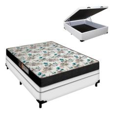 Cama Box Casal e Colchão D33 Veneza com Baú Branco Portobel