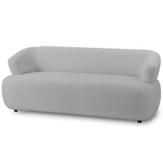 Sofá 3 Lugares Orgânico Para Sala Living 198cm Florea M05 Bouclê Cinza