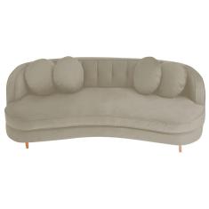 Sofá Curvo 2 Lugares Orgânico Luxo Panamá 160cm Linho Bege