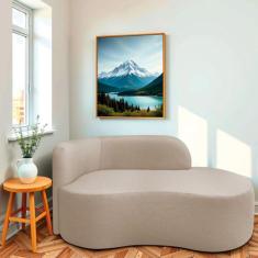 Divã Recamier Orgânico Tokyo 160cm Lado Direito Linho - Doce Sonho Móv