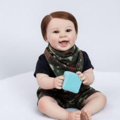 Bebê Reborn Menino Realista Com Acessórios Inclusos - Mundo Azul e Ros
