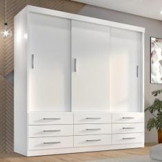 Guarda Roupa Casal Capri 3 Portas Correr 9 Gav - Tonielque Móveis, Bra