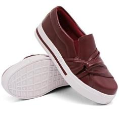 Tênis Dk Uze Shoes Slip On Sola Borracha Leve com Listra Feminino-Feminino