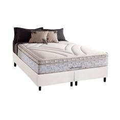 Conjunto Box Queen: Colchão Molas Herval Maxspring American + Base crc Courano White(158x198)