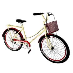 Bicicleta aro 26 feminina ceci barra forte cesta bagag mary