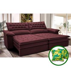 Sofá Retrátil e Reclinável 2,92m Molas Ensacadas Cama inBox Alemanha. com Viscoelástico Velusoft