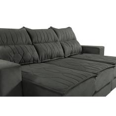 Sofá Retrátil e Reclinável 2,25m Cama inBox Canadá. com Molas Velusoft