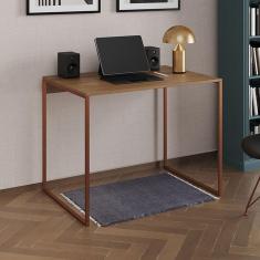 Escrivaninha Industrial Office Amêndoa 90x53 Grécia Base Cobre