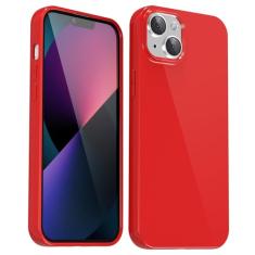 Svanove Capa de silicone para iPhone 13 Mini, gel de borracha macia brilhante geleia de plástico protetor simples simples capa de telefone para mulheres meninas, fina, flexível à prova de choque, TPU