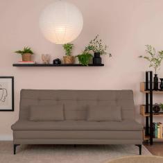 sofá-cama casal 3 lugares prince linho marrom