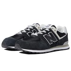 New Balance Tênis infantil com cadarço 574 Core, Preto/branco, 17