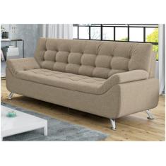 Sofá 3 Lugares Suede Linoforte Durban, Bege, 3