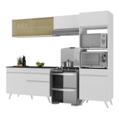 Armário de Cozinha Compacta 252cm Veneza Multimóveis V3692, Branco