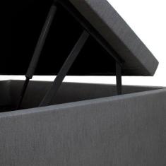 Cama Box Baú Solteiro 88x188x42cm Cinza com Pistão a Gás - B&G