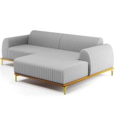 Sofá 3 Lugares com Chaise Direito Para Sala de Estar Molino 245cm D02 