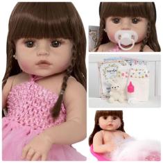 Boneca Tipo Reborn Pode Dar Banho Com Vários Acessórios - Cegonha Rebo