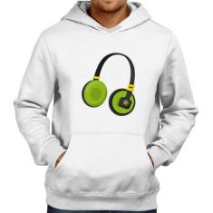 Moletom Headphone Verde - Foca na Moda, Branco, G
