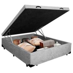 Cama Box Baú Viúva Serene Suede Cinza 44x128x188 - SerenePrime