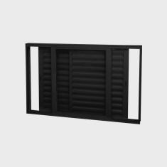 Janela Veneziana Abertura Dupla 3 Folha Vidro Liso 100x200cm Espresso Esquadrias