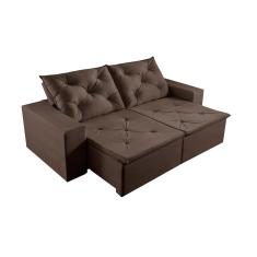 Sofá 4 Lugares Retrátil E Reclinável Martins M-181 Veludo Marrom