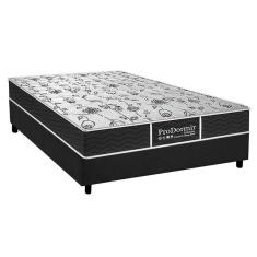 Cama Box Casal: Colchão Molas Probel Prolastic Sleep + Base Crc Suede Gray(138X188)