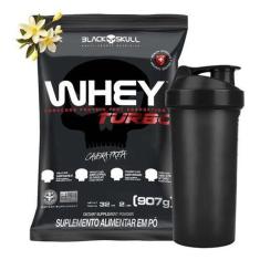 Whey Protein Turbo Black Skull Sabor  + Coqueteleira-Unissex