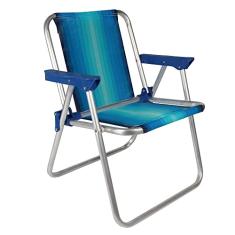 Cadeira Infantil Alta Alumínio Azul Mor