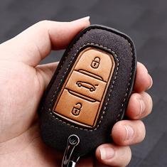Capa para porta-chaves do carro, capa de couro inteligente, adequado para Peugeot 3008 4008 5008 Citroen C4 C4L C6 C3-XR, porta-chaves do carro ABS Smart porta-chaves do carro