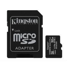 Cartão De Memória 32Gb Kingston, Micro Sd Classe 10, Adaptador Sd Canvas Select Plus Sdcs2