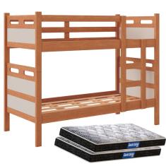 Beliche Duas Camas Solteiro Jaspe MDF com 2 Colchões -NT/OFF