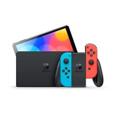 Nintendo Switch Oled 64gb - Controle Azul E Vermelho Neon Switch