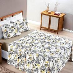Jogo de Lençol Solteiro Quality Malha 100% Algodão Estampado 3 Peças - Blossom
