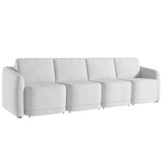 Sofá Cama Casal Para Sala 316cm Polska K04 Veludo Cinza - Mpozenato