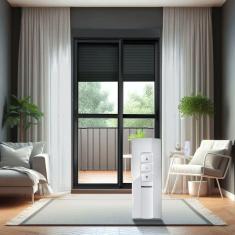 Porta de Correr com Persiana integrada Correr com Motor e Controle Remoto 2 Folhas Móveis 230 X 180 Preto