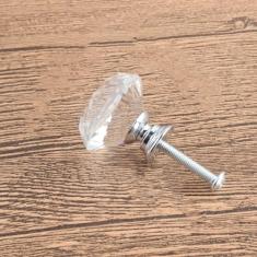1/10 peças 20-40mm base dourada e prateada em forma de diamante puxadores de vidro cristalino armário puxa puxadores de gaveta puxadores de armário de cozinha, base de prata 20mm, 1 unidade